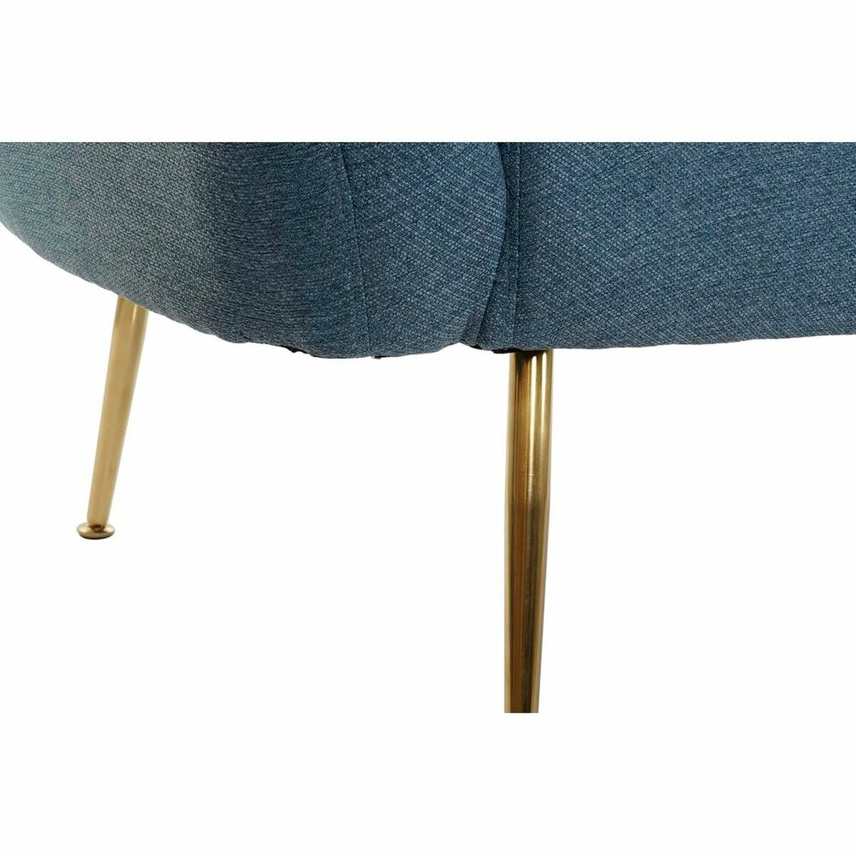 NELUMIA | Sofá de Espuma, Metal Dorado y Poliéster Azul