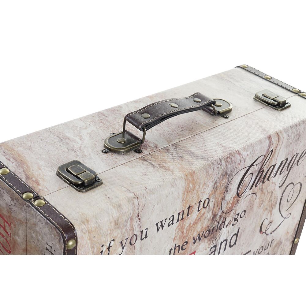 NELUMIA | Set de Cajas Decorativas DKD Home Decor Love Lienzo Madera