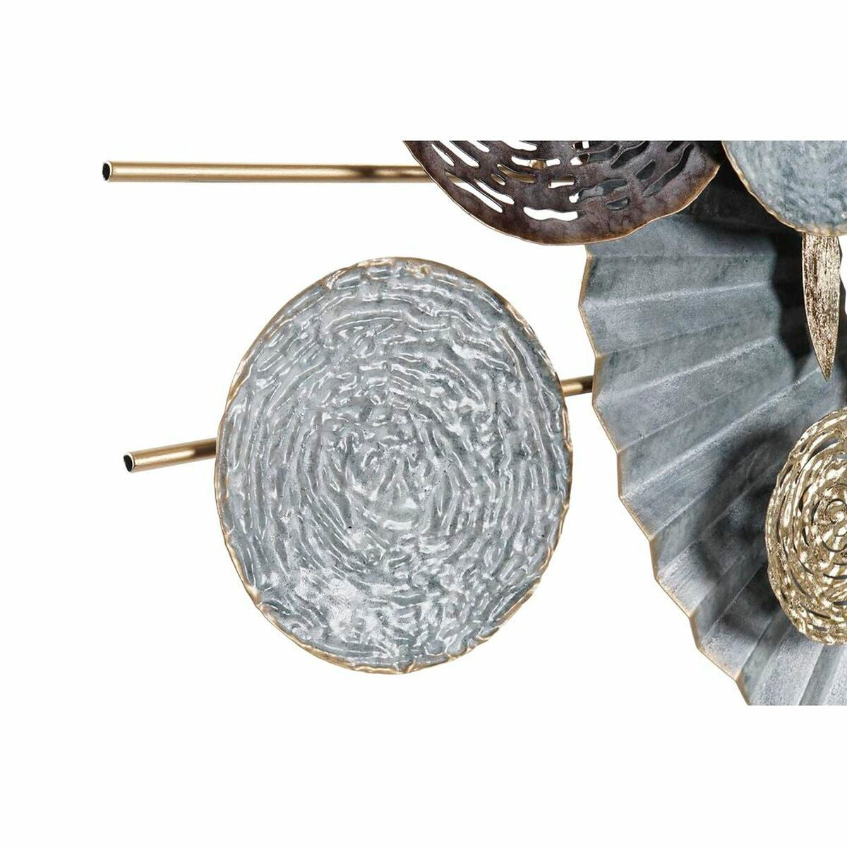 NELUMIA | Decoración de Pared Azul con Detalles en Gris y Dorado