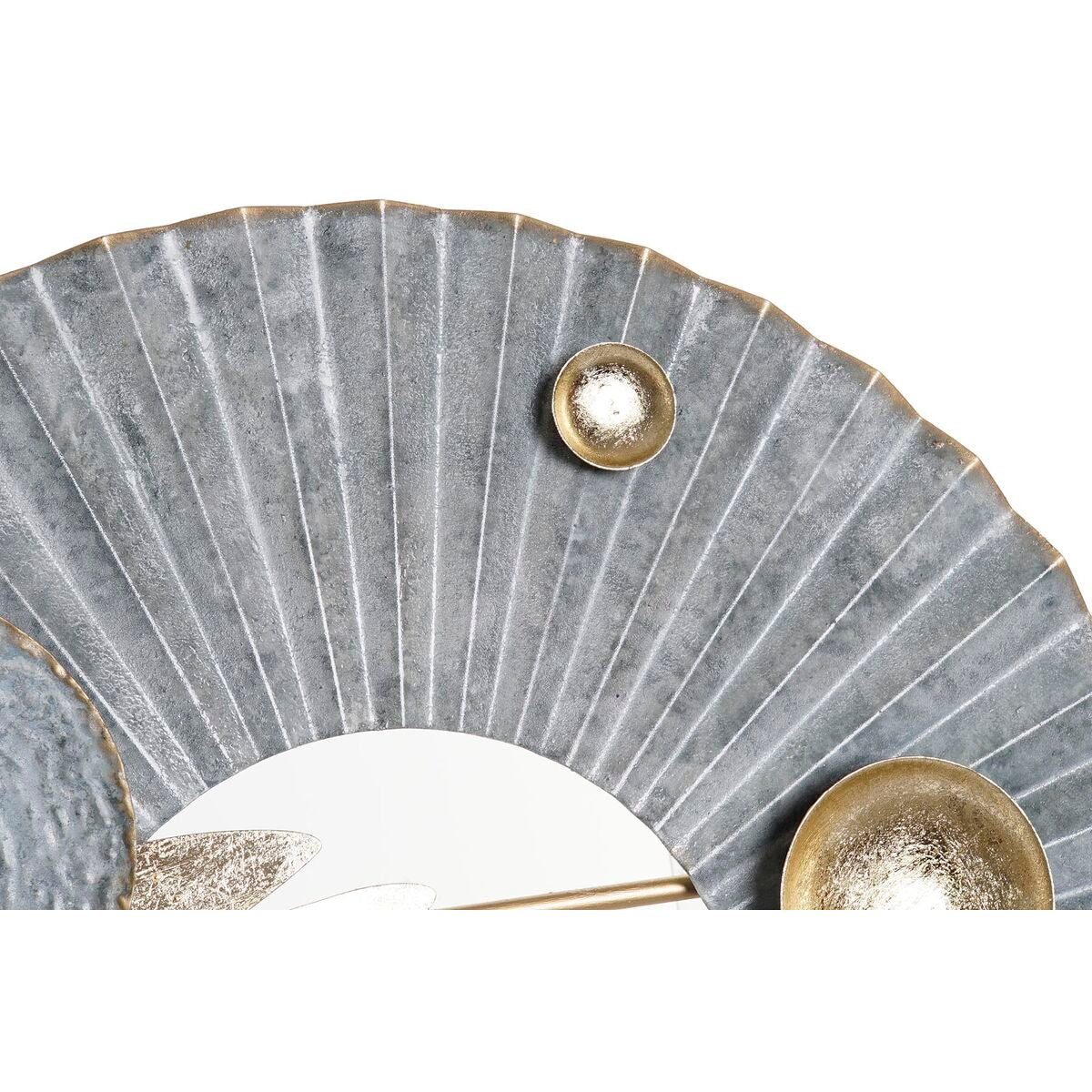 NELUMIA | Decoración de Pared Azul con Detalles en Gris y Dorado