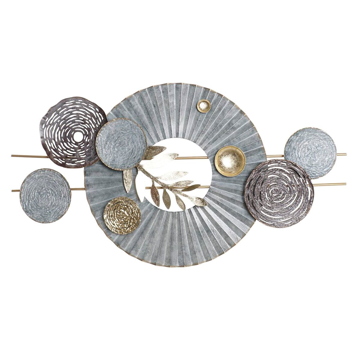 NELUMIA | Decoración de Pared Azul con Detalles en Gris y Dorado