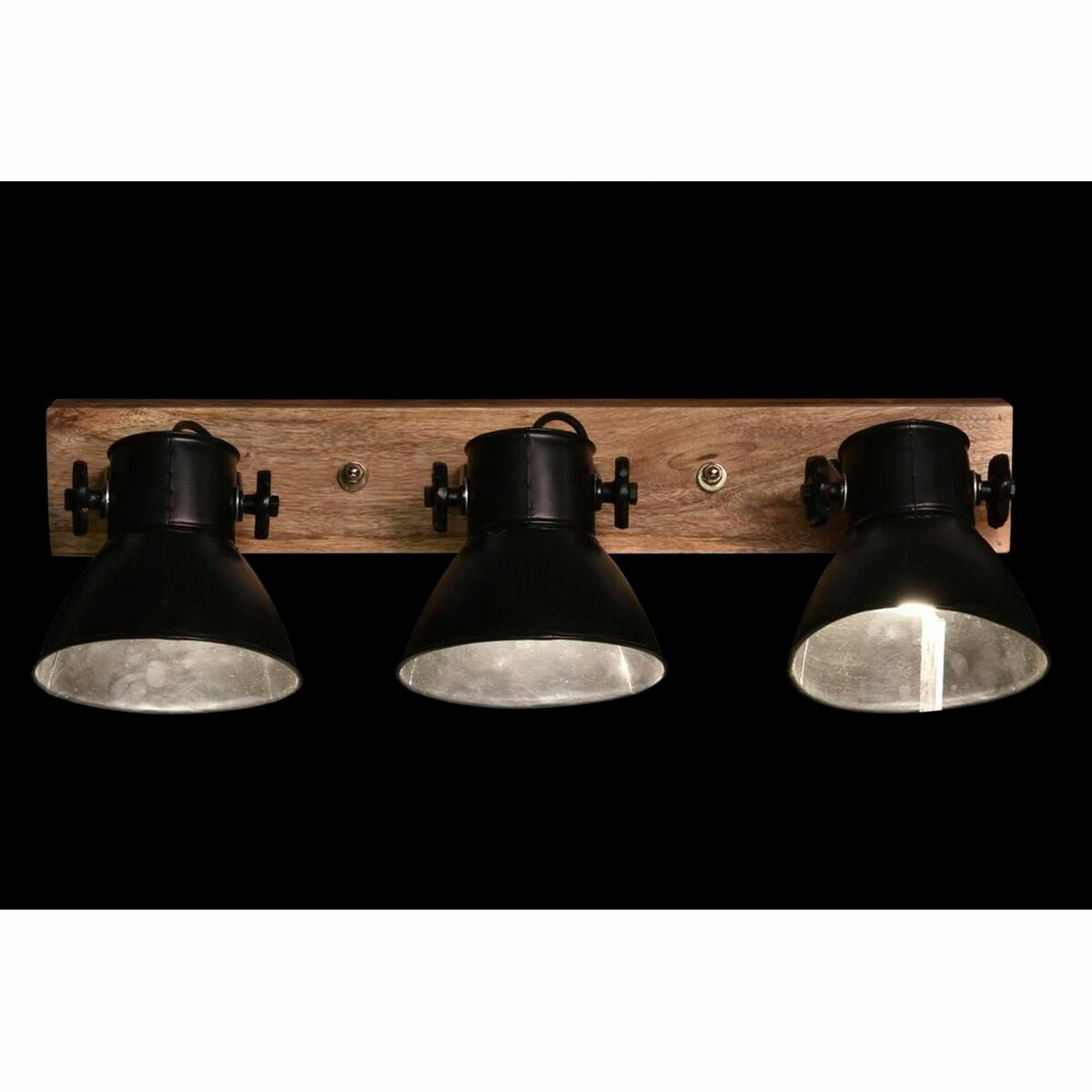 Lámpara de Pared DKD Home Decor | Negro y Madera 50 W Loft 220 V