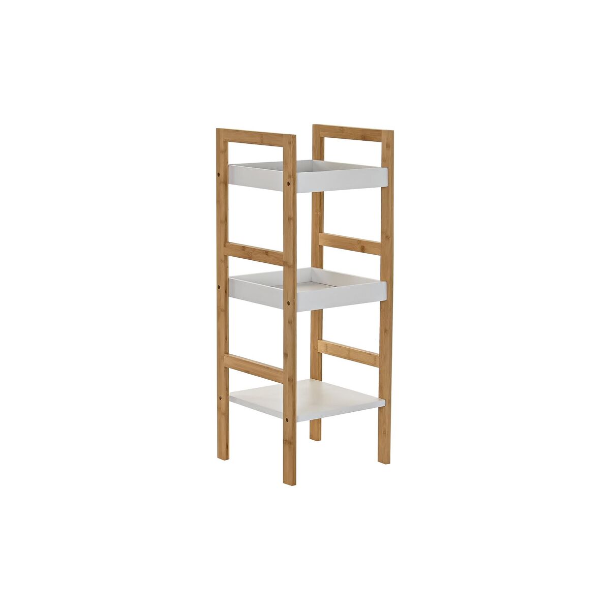NELUMIA | Estanterías de Baño DKD Home Decor en Bambú Natural y Blanco (30 x 29 x 80 cm)