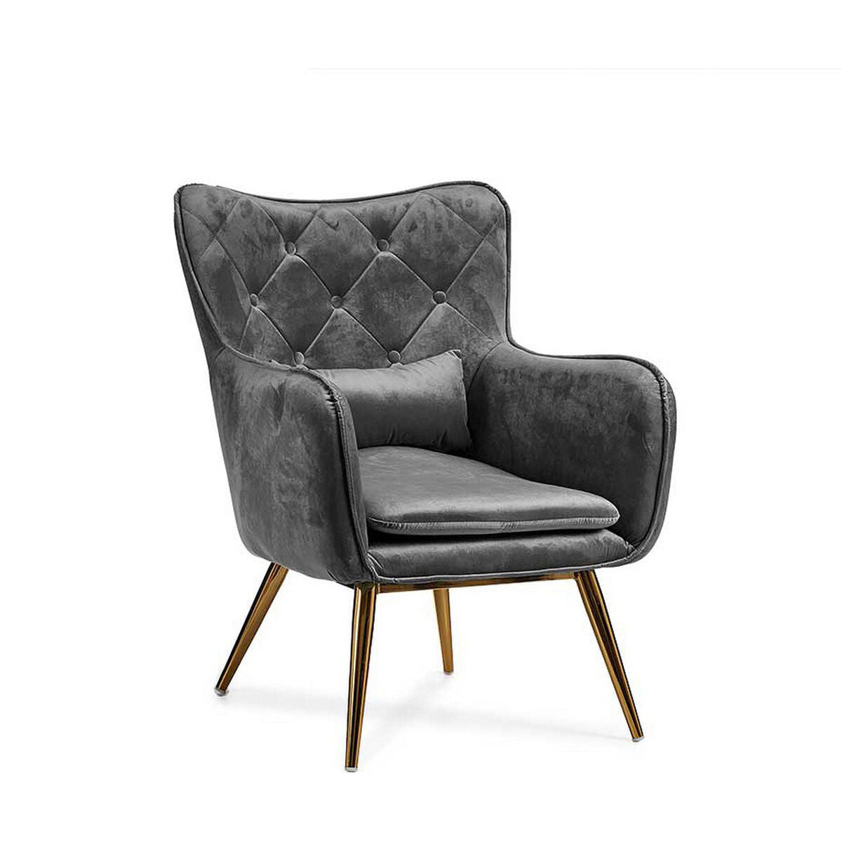NELUMIA - Sillon de Terciopelo Gris