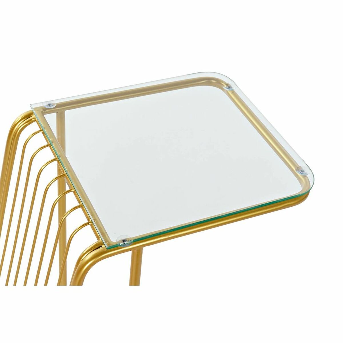 NELUMIA | Mesa de Centro Cristal y Metal Dorado DKD Home Decor