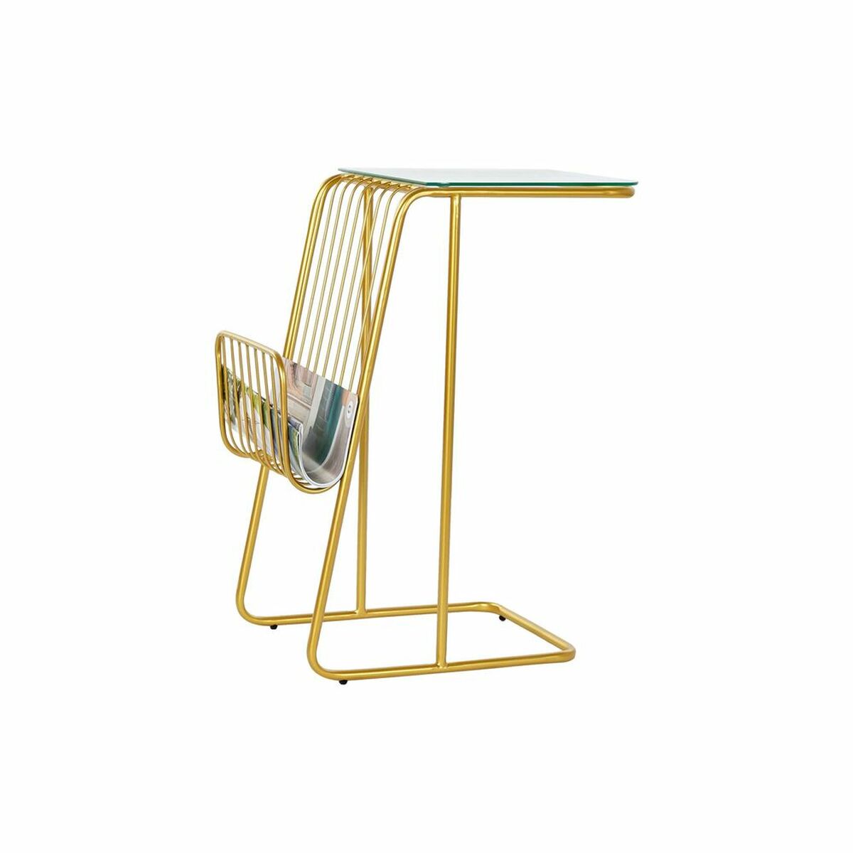 NELUMIA | Mesa de Centro Cristal y Metal Dorado DKD Home Decor