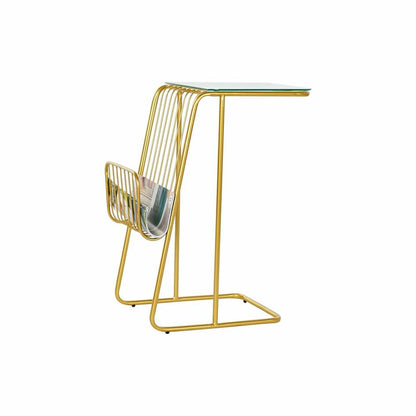 NELUMIA | Mesa de Centro Cristal y Metal Dorado DKD Home Decor