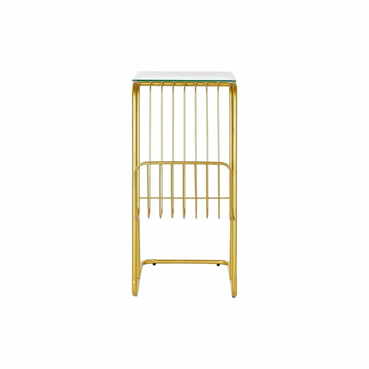 NELUMIA | Mesa de Centro Cristal y Metal Dorado DKD Home Decor