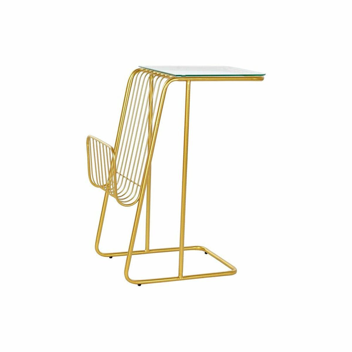 NELUMIA | Mesa de Centro Cristal y Metal Dorado DKD Home Decor