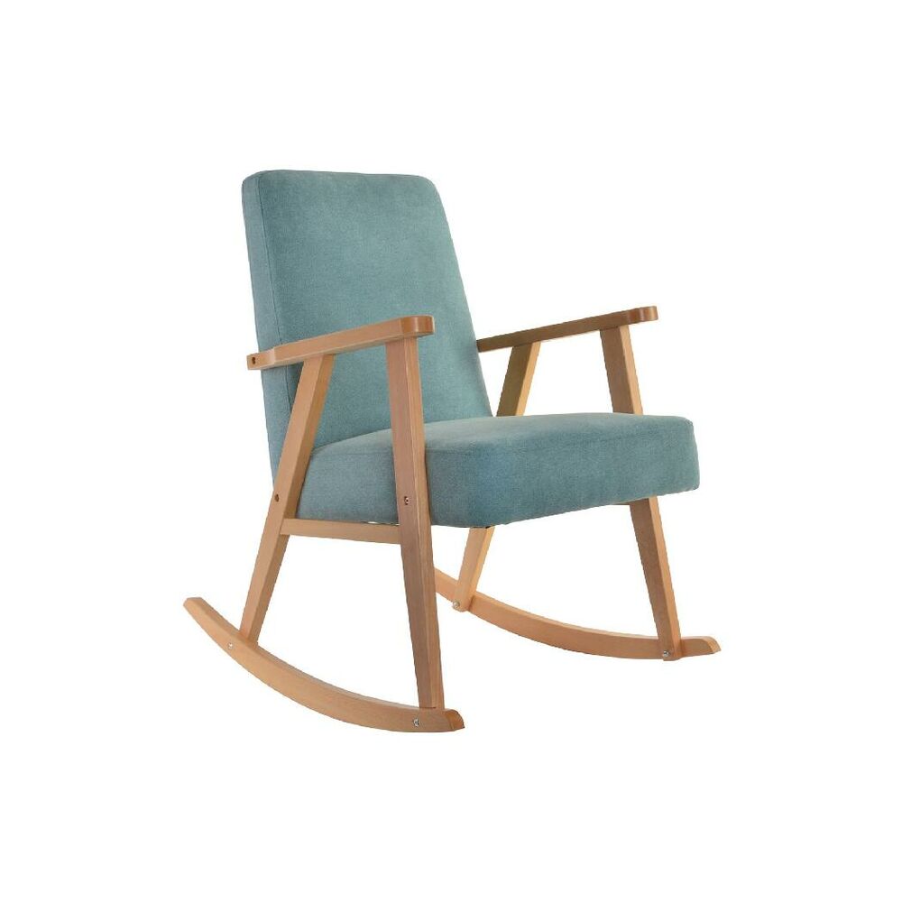Mecedora DKD Home Decor Turquesa y Madera - Natural con Estilo Moderno