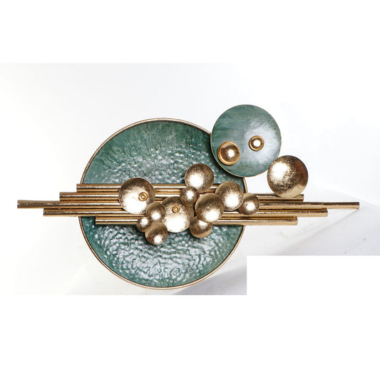 Decoración de Pared DKD Home Decor Metal Verde y Dorado