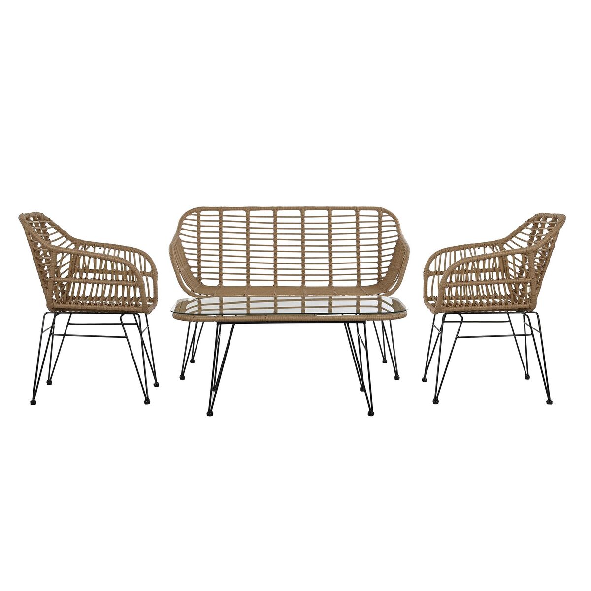 Set Completo Sofá y Mesa para Jardín 116 x 60 x 80 cm