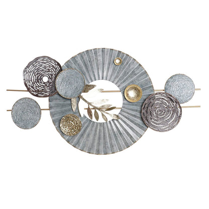NELUMIA | Decoración de Pared Azul con Detalles en Gris y Dorado