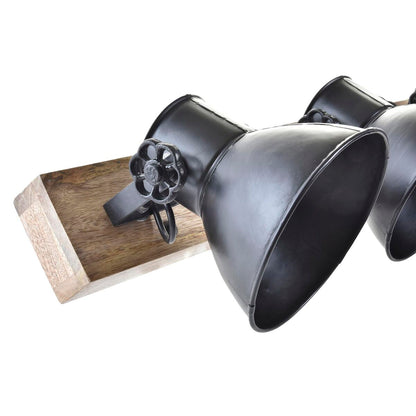 Lámpara de Pared DKD Home Decor | Negro y Madera 50 W Loft 220 V