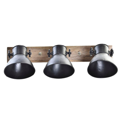 Lámpara de Pared DKD Home Decor | Negro y Madera 50 W Loft 220 V