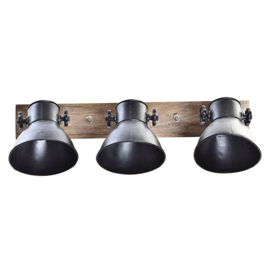 Lámpara de Pared DKD Home Decor | Negro y Madera 50 W Loft 220 V