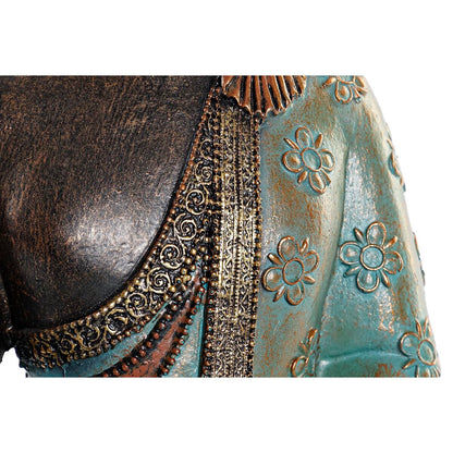 Figura Decorativa Buda DKD Home Decor Turquesa
