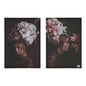 Set de 2 Cuadros Canvas Dama con Flores